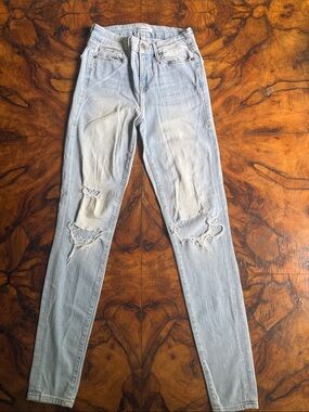 Good American Light Blue Distressed Skinny Jeans